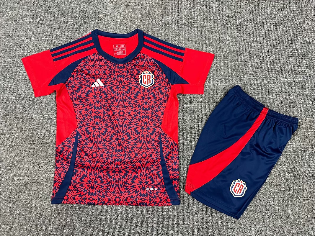 Kids-Costa Rica 2024 Home Soccer Jersey